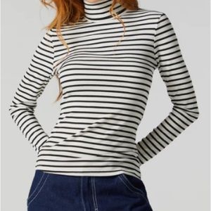 Black and white turtleneck